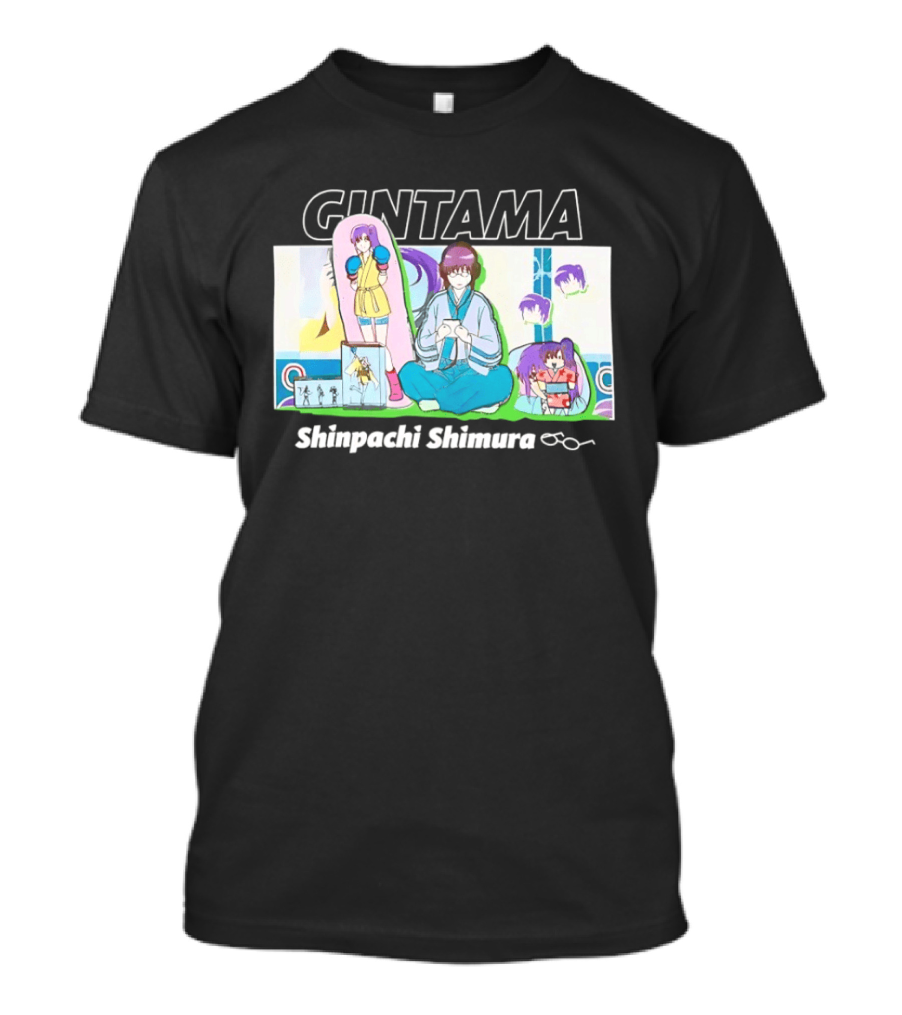 Gintama Shinpachi Shimura Character Collage T-Shirt
