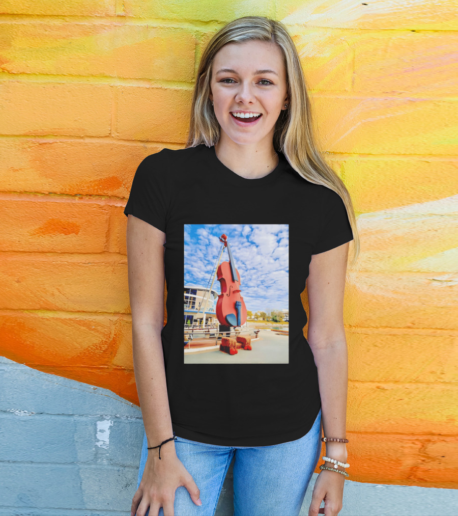 The Big Fiddle At Port Of Sydney Nova Scotia Canada Iconic Landmark T-Shirt