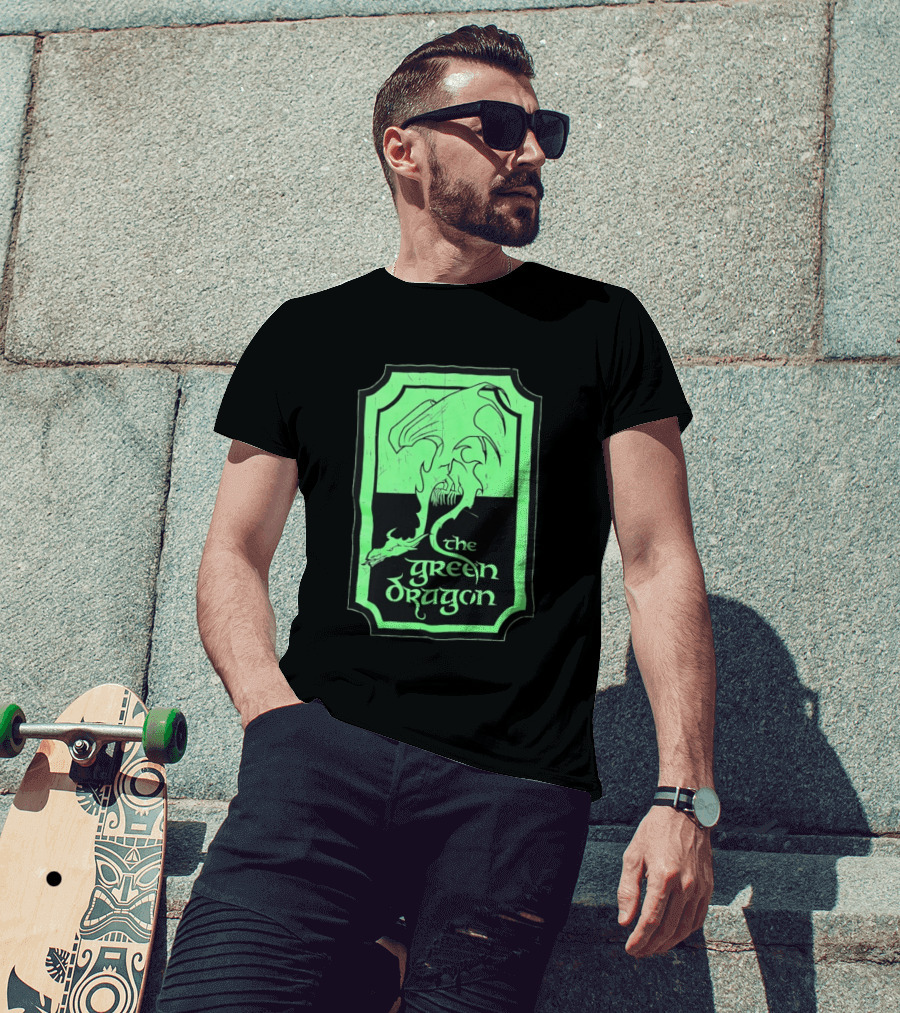 The Green Dragon Lord Of The Rings Fantasy Tavern T-Shirt