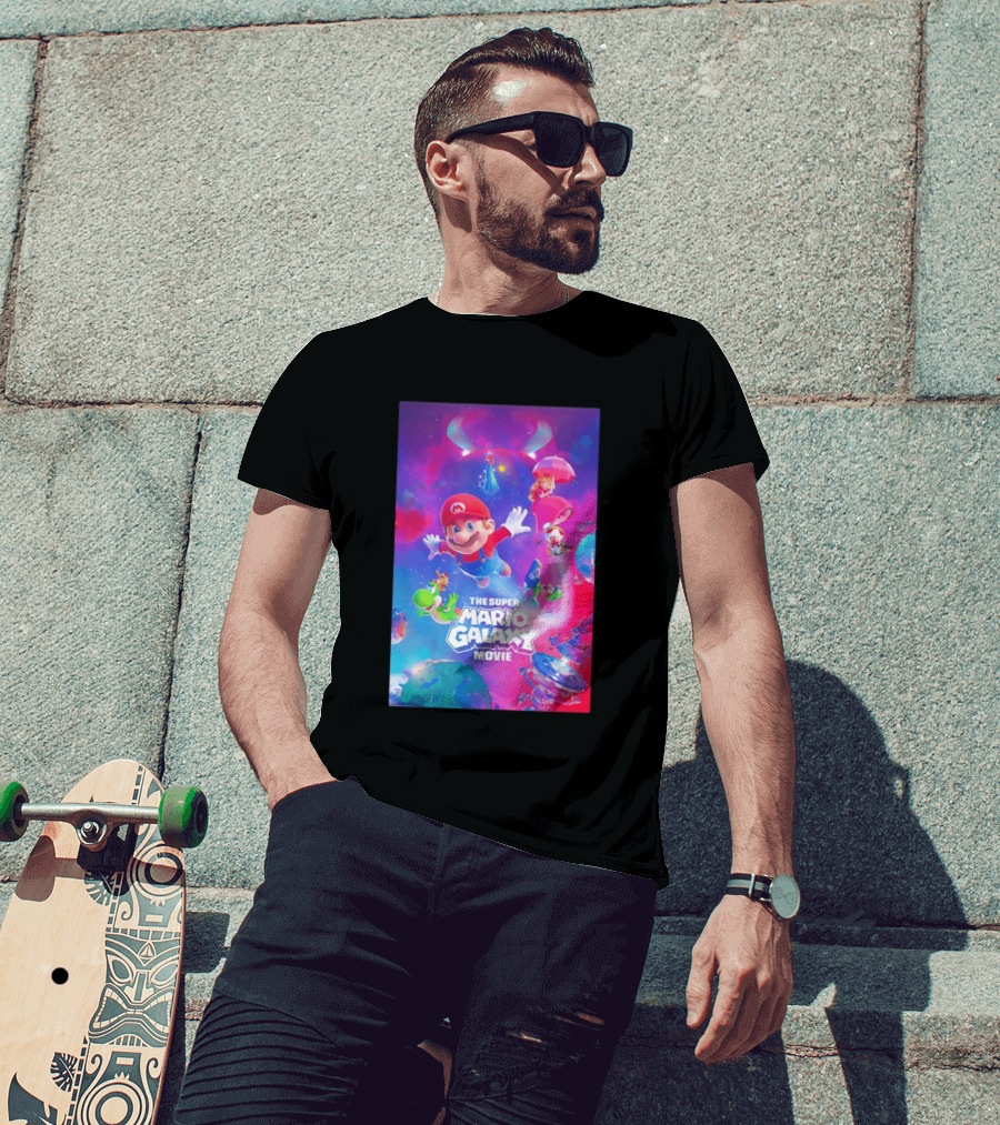 The Super Mario Galaxy Movie Adventure Featuring Iconic Characters T-Shirt