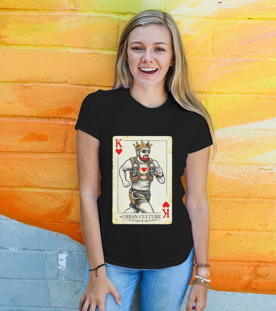 Urban Culture King Of Hearts Running Playing Card T-Shirt