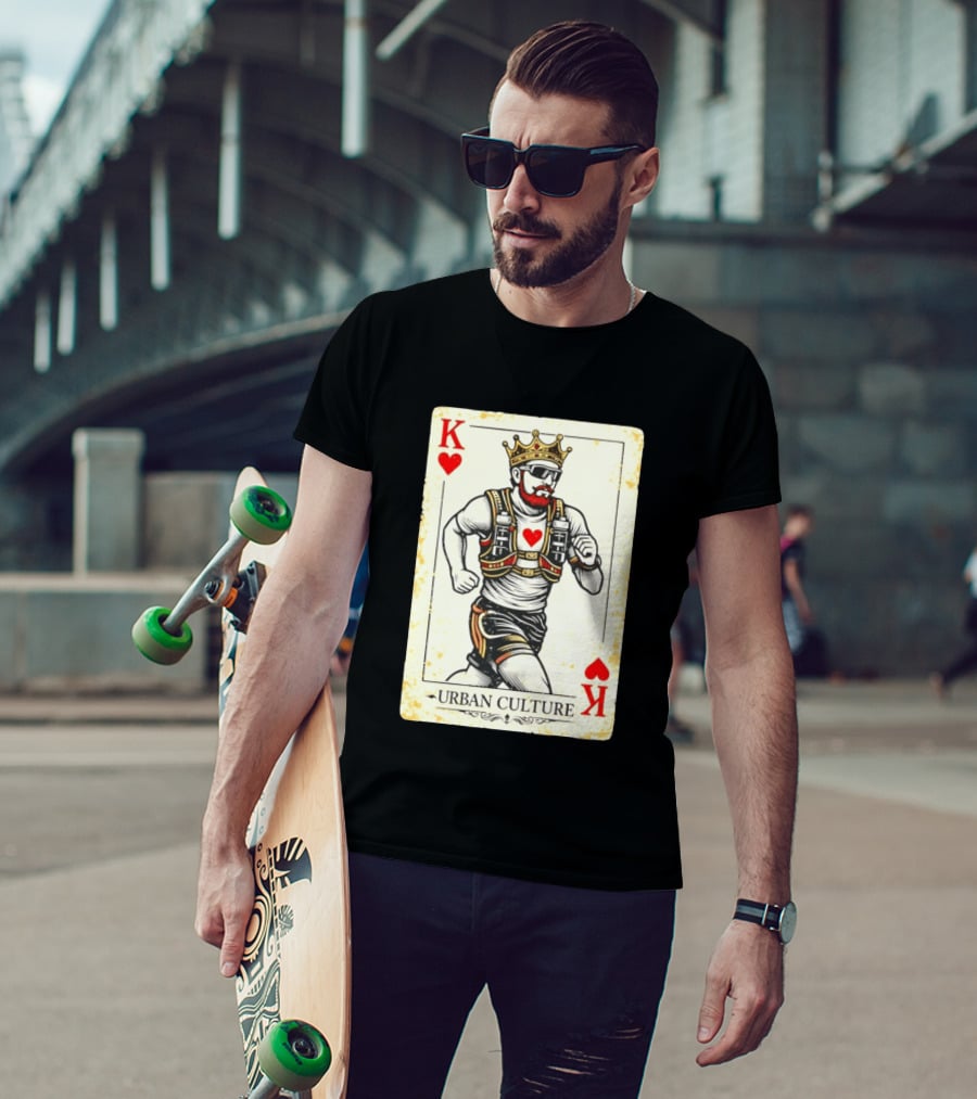 Urban Culture King Of Hearts Running Playing Card T-Shirt