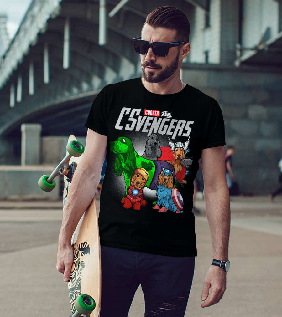 Cocker Spaniel CSvengers Superhero Dog Parody Avengers T-Shirt