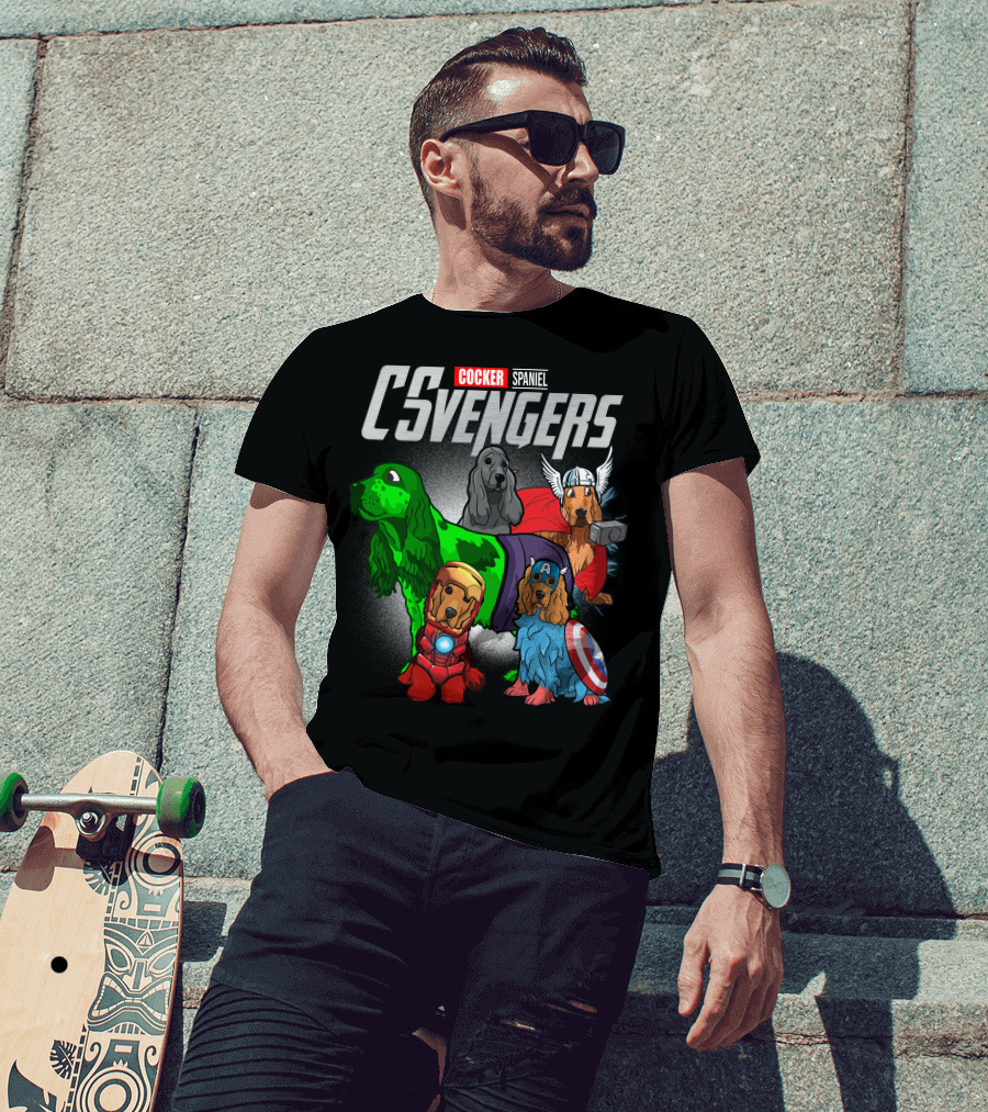Cocker Spaniel CSvengers Superhero Dog Parody Avengers T-Shirt