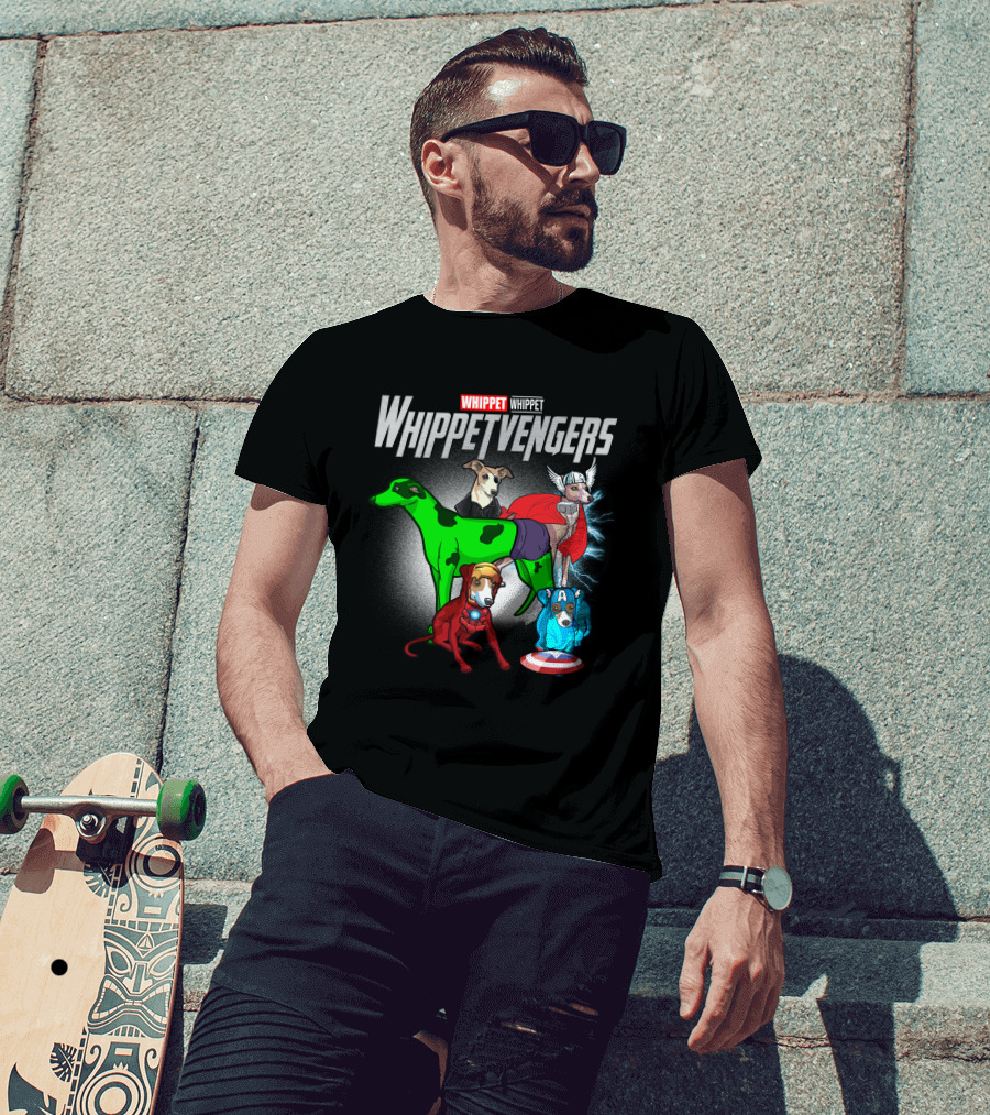 Whippet Whippetvengers Marvel Avengers Parody Dogs T-Shirt