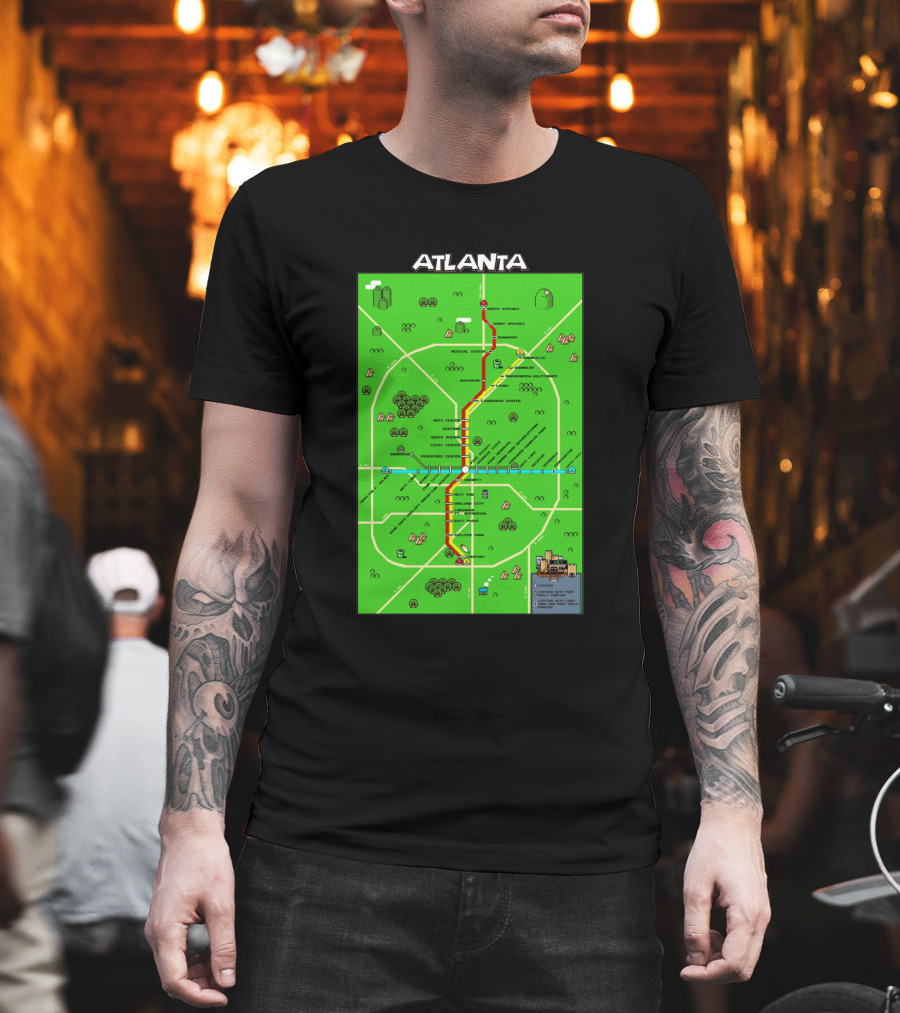 Atlanta Transit Map Super Mario Style 286711 T-Shirt