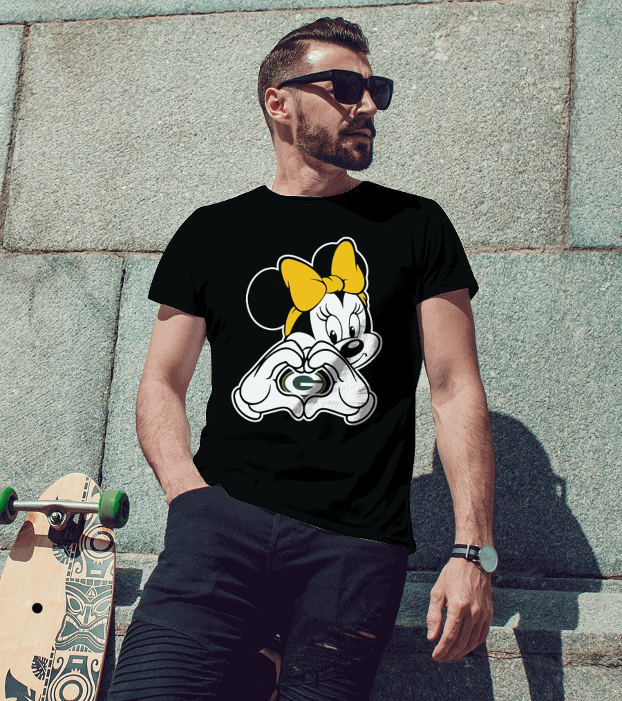 Minnie Mouse Heart Green Bay Packers T-Shirt