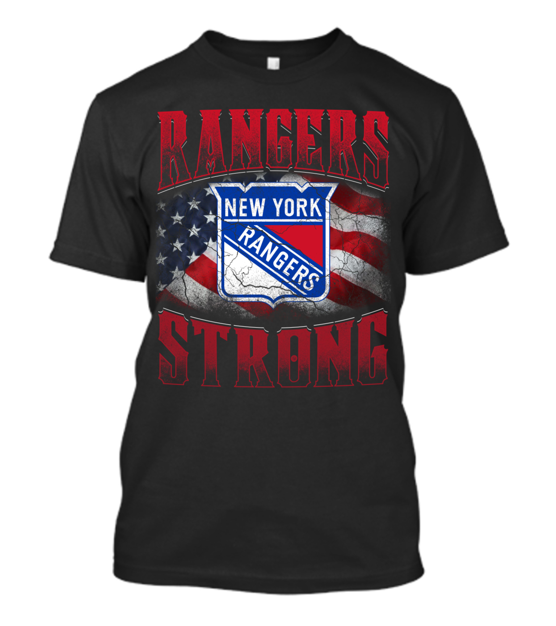 New York Rangers Strong Usa Flag T-Shirt