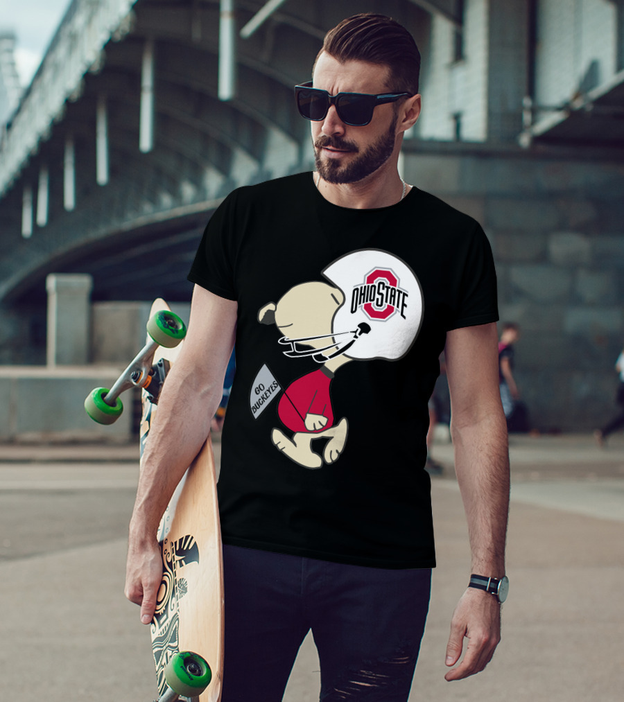 Snoopy Ohio State Buckeyes Go Buckeyes Football Helmet T-Shirt