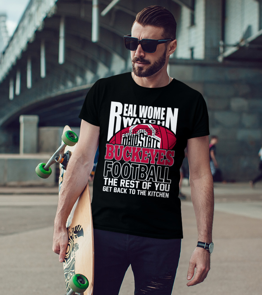 Ohio State Buckeyes Real Women Watch Football T-Shirt