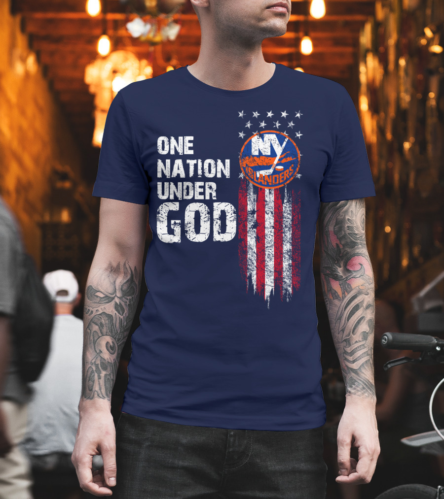 One Nation Under God New York Islanders Stars And Stripes T-Shirt