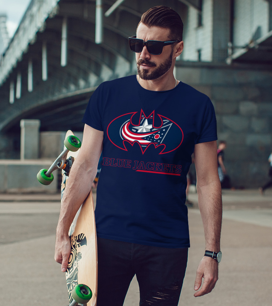 Blue Jackets Bat Emblem Fusion T-Shirt