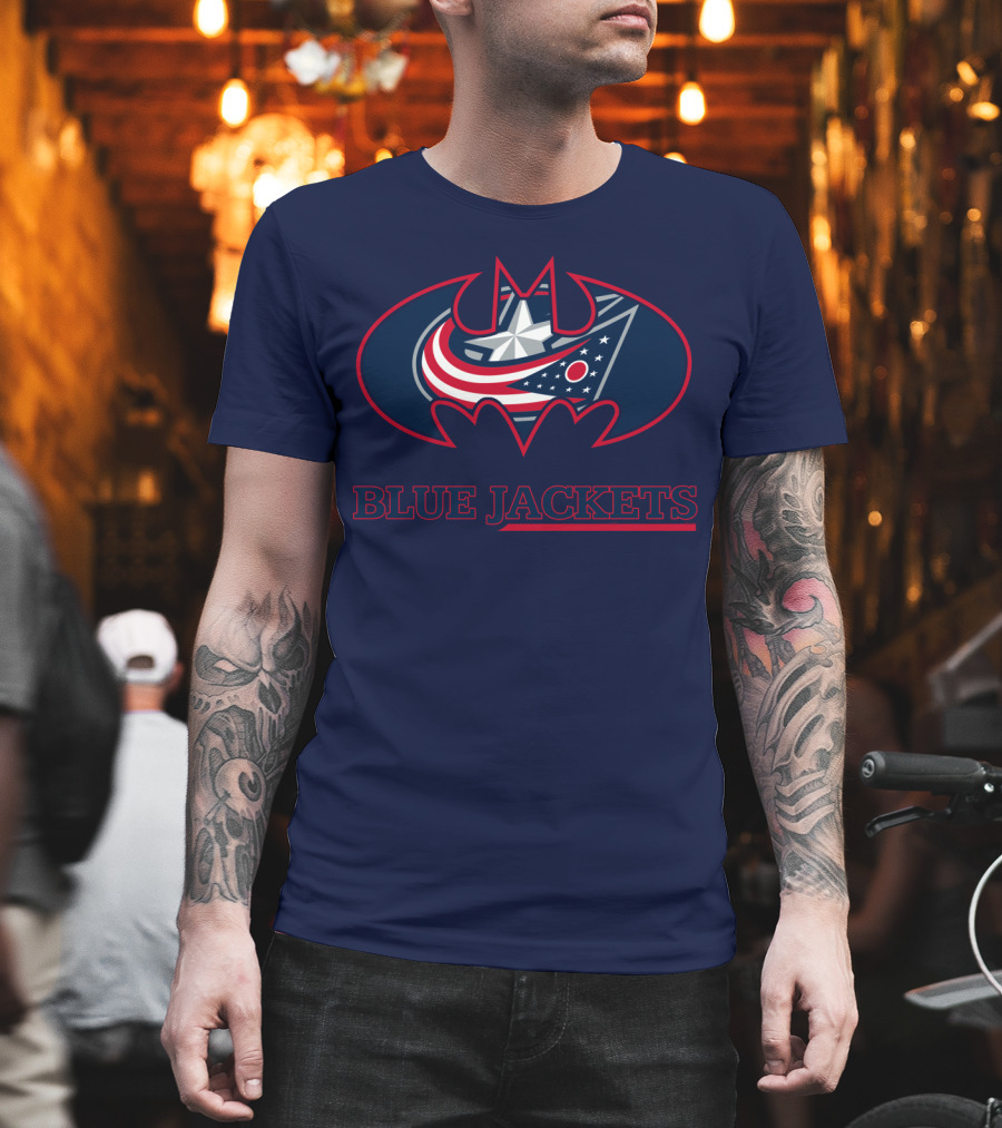 Blue Jackets Bat Emblem Fusion T-Shirt