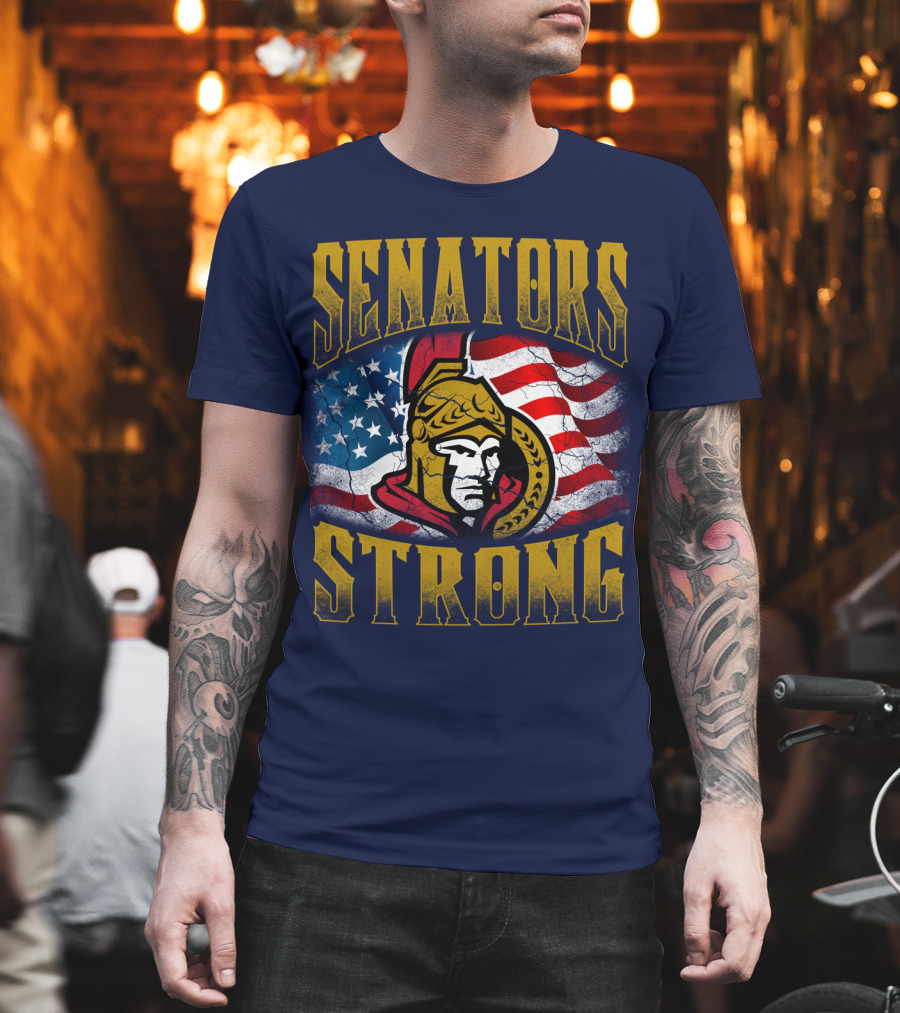 Senators Strong Ottawa Senators American Flag T-Shirt