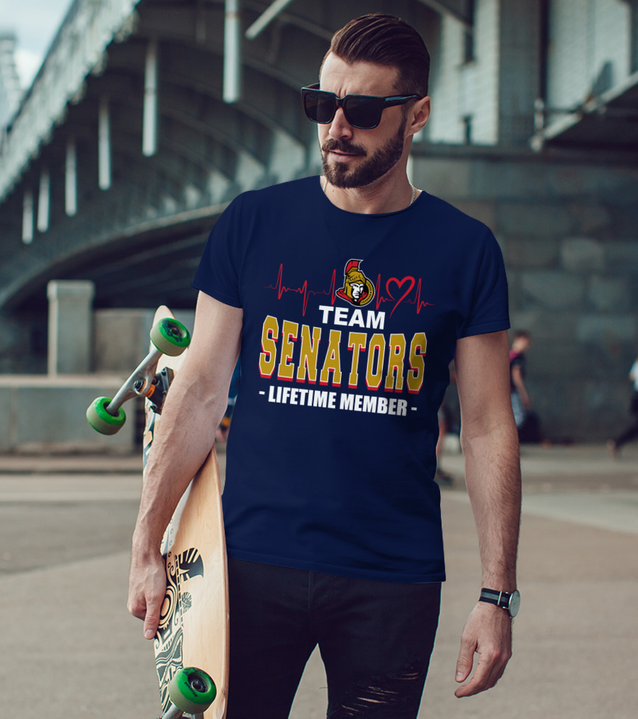 Team Senators Lifetime Member Ottawa Senators Heartbeat T-Shirt