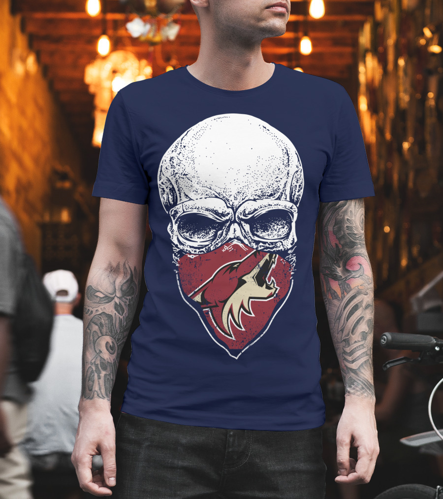 Arizona Coyotes Skull Logo With Coyote Mask T-Shirt