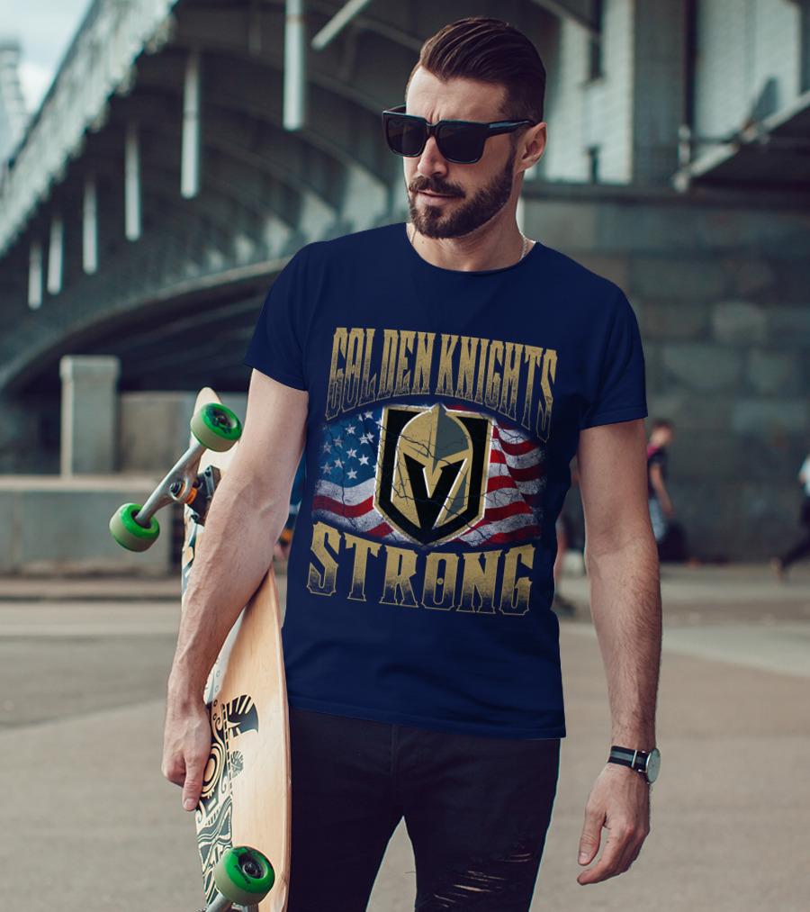 Golden Knights Strong American Flag T-Shirt