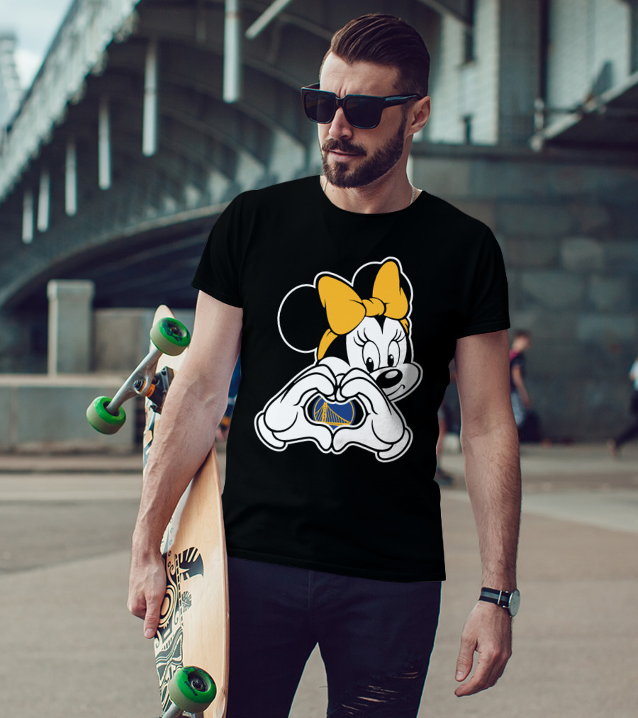 Golden State Warriors Minnie Mouse Heart Gesture T-Shirt
