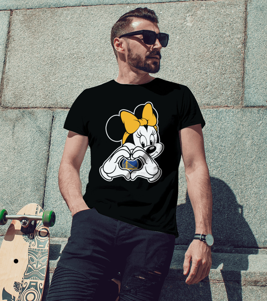 Golden State Warriors Minnie Mouse Heart Gesture T-Shirt