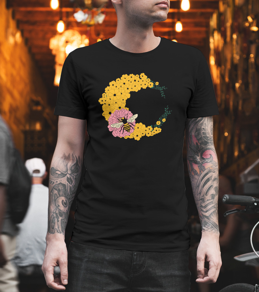A Bee Has Got To Eat Among Vibrant Blossoms T-Shirt