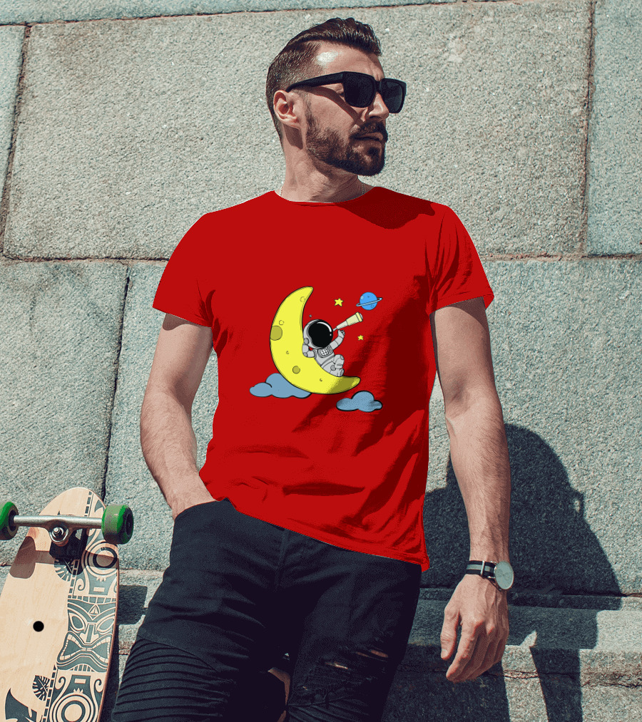 Astronaut On Moon For Women Universe Adventure T-Shirt