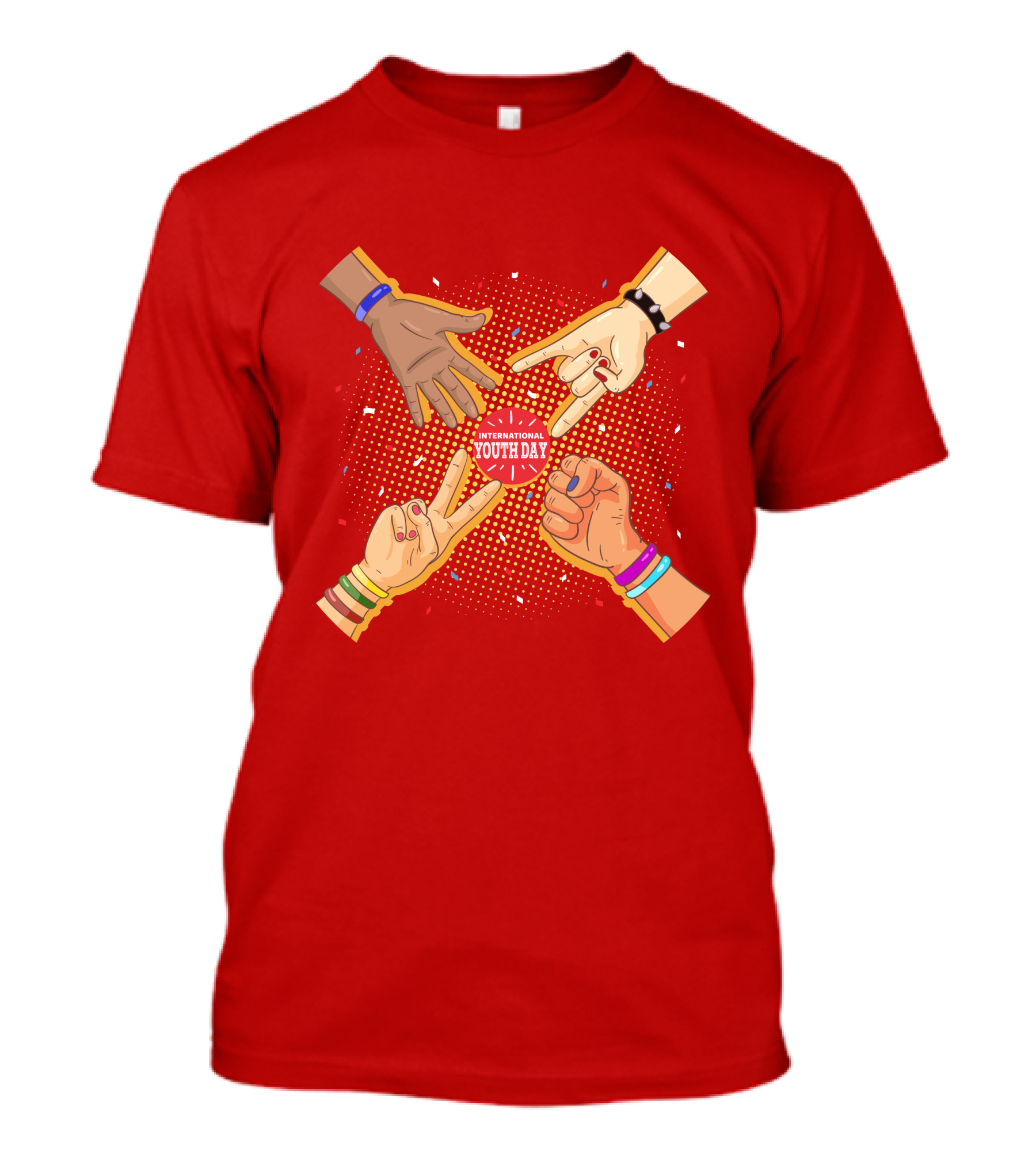 International Youth Day Celebration With Vibrant Hand Gestures T-Shirt