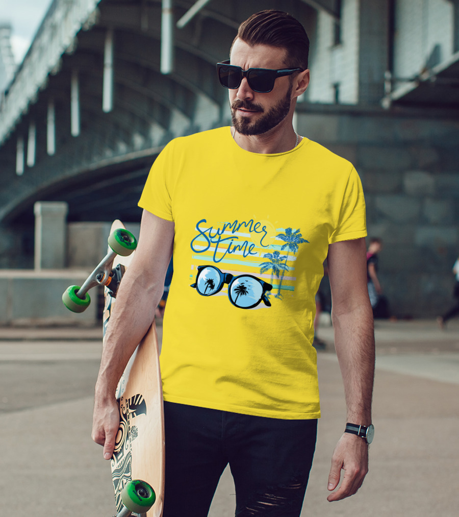 Summer Time Sunglasses Palm Trees Beach T-Shirt
