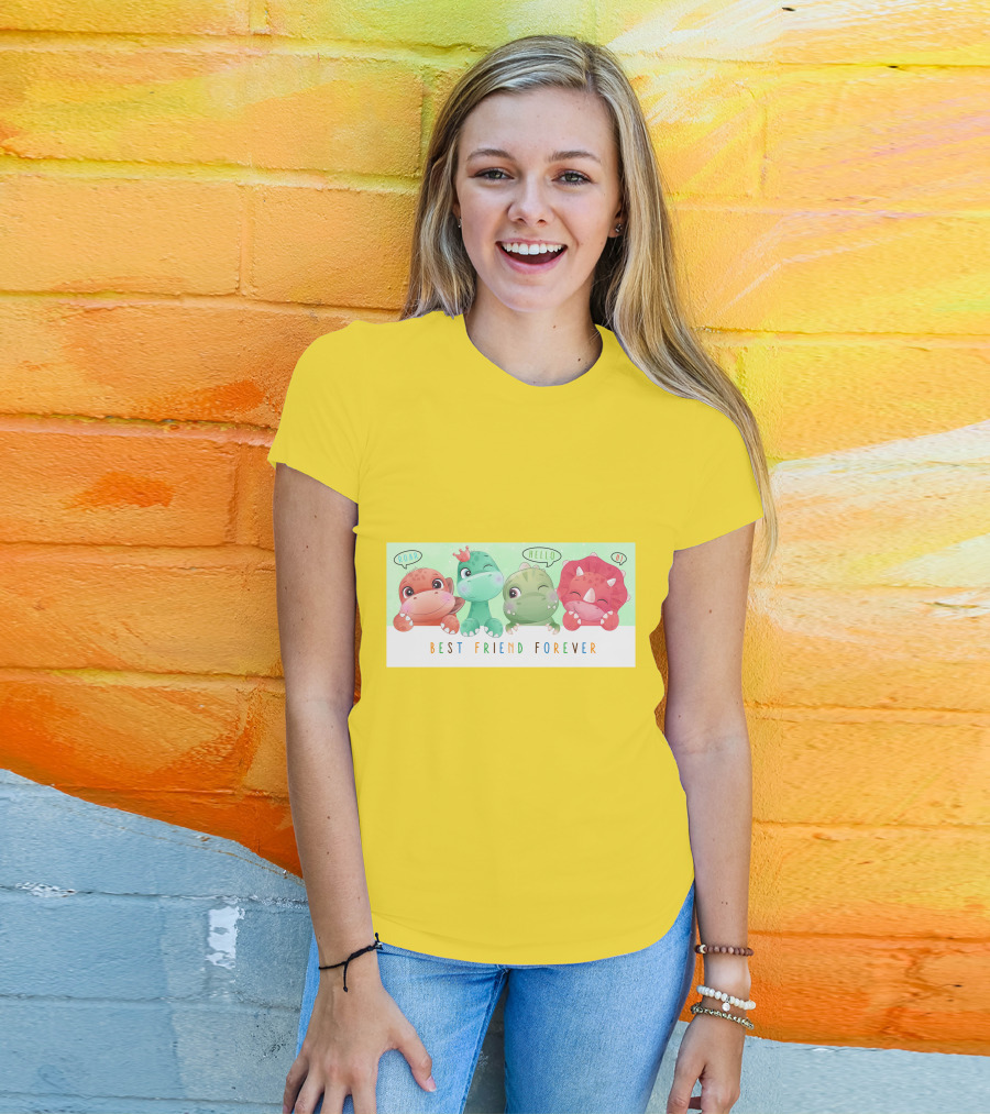 Dinosauria Best Friend Forever Roar Hello Hi T-Shirt