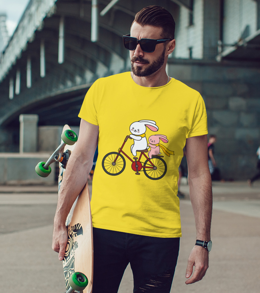 Bunny Bicycle Ride With Yellow Scarf T-Shirt