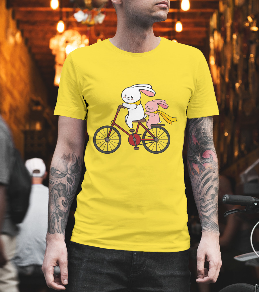 Bunny Bicycle Ride With Yellow Scarf T-Shirt