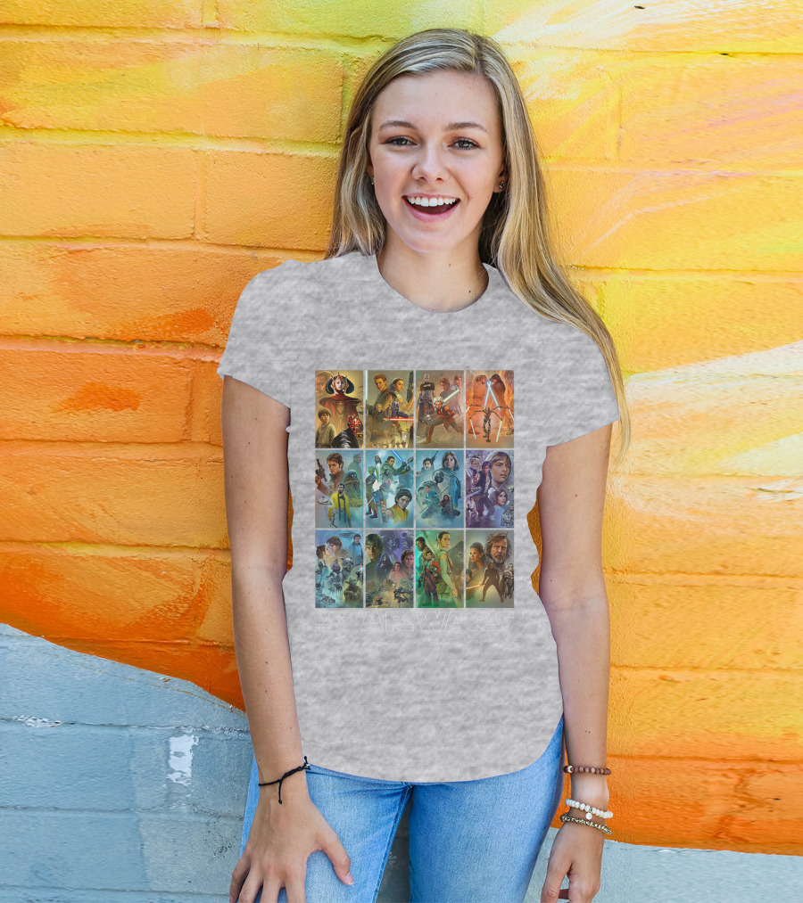 Star Wars Celebration Mural Panels Iconic Characters And Scenes T-Shirt