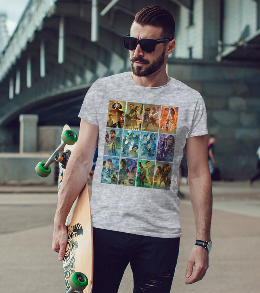 Star Wars Celebration Mural Panels Iconic Characters And Scenes T-Shirt