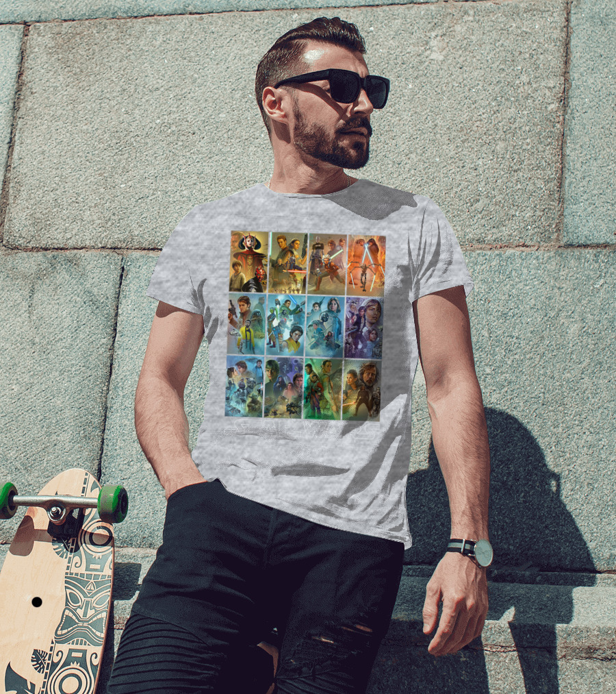 Star Wars Celebration Mural Panels Iconic Characters And Scenes T-Shirt