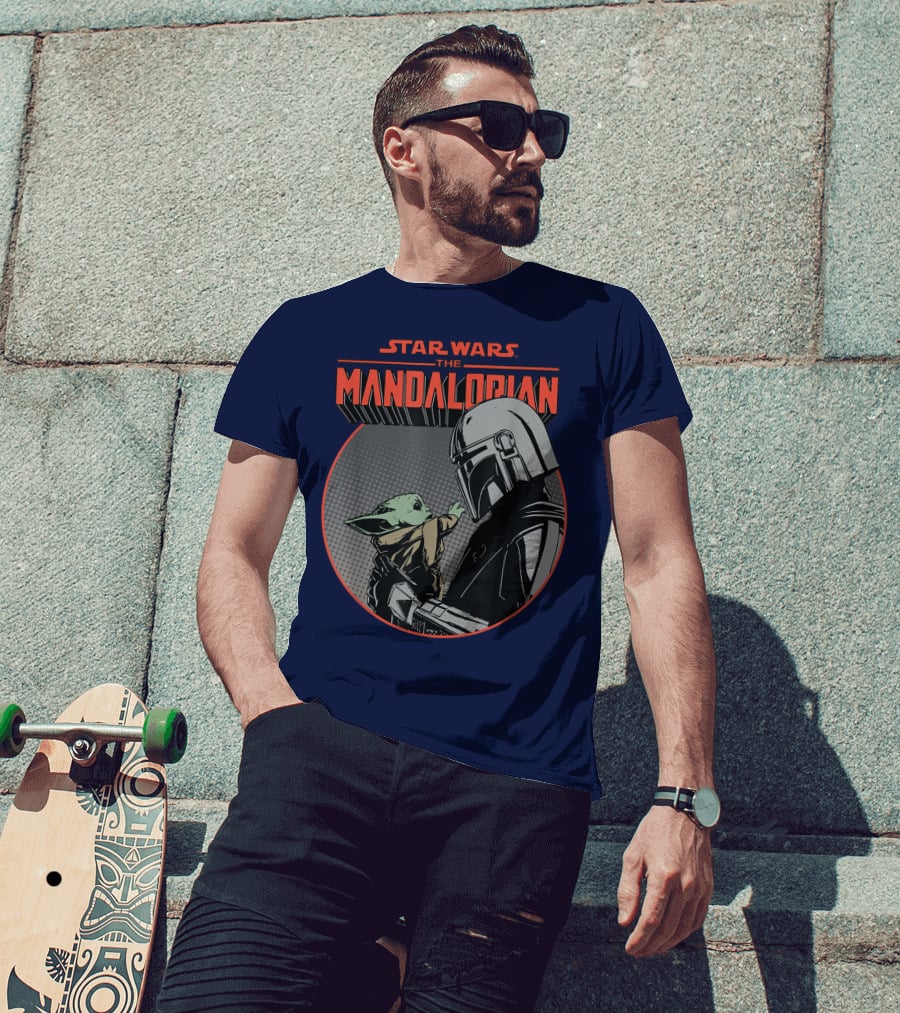 Star Wars The Mandalorian Mando And The Child Vintage Comic T-Shirt