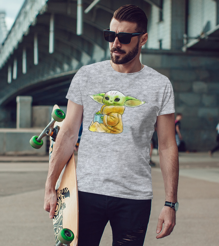 Star Wars The Mandalorian The Child Baby Yoda Drinking Soup T-Shirt