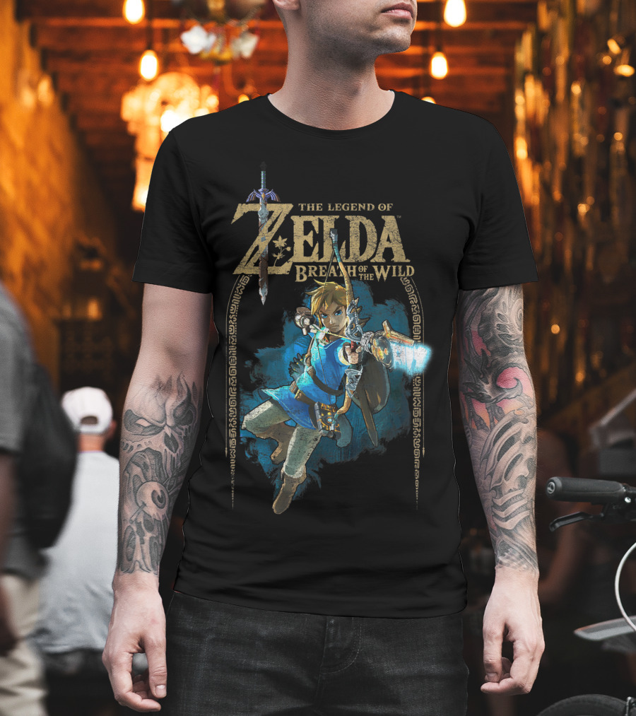 The Legend Of Zelda Breath Of The Wild Link Archery Action T-Shirt