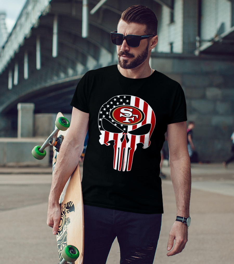 San Francisco 49ers American Flag Punisher T-Shirt