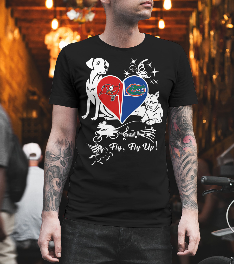 Buccaneers Gators Heart Fly Fly Up Dog Cat Butterfly Musical Pegasus T-Shirt