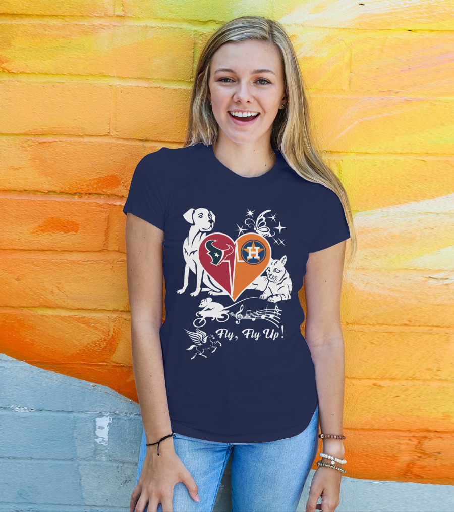Houston Texans And Astros Love Fly Fly Up T-Shirt