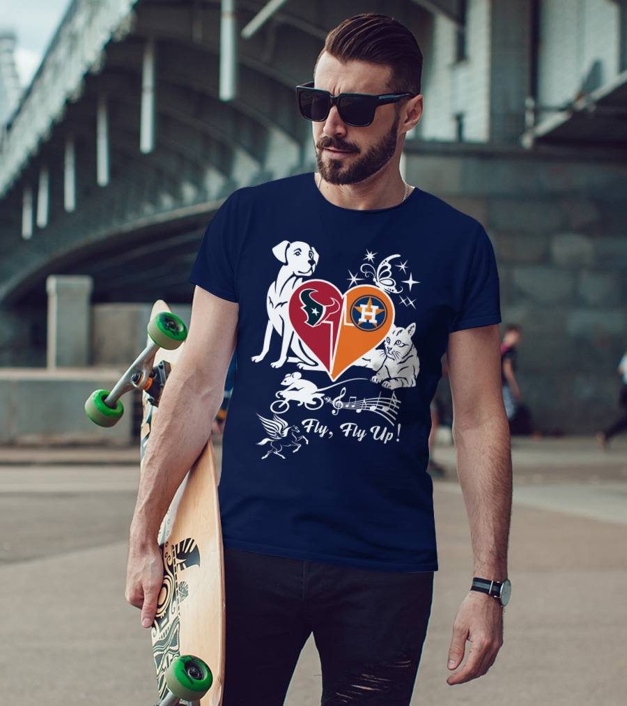 Houston Texans And Astros Love Fly Fly Up T-Shirt