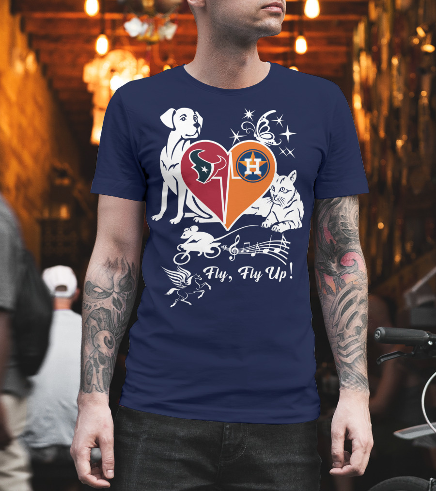 Houston Texans And Astros Love Fly Fly Up T-Shirt