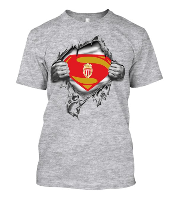 As Monaco Superman Shield Logo Hands Ripping T-Shirt