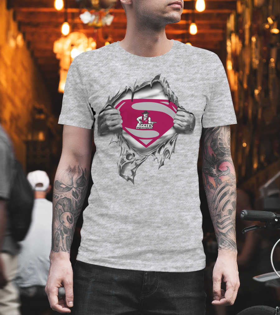 Superman Emblem With New Mexico State Aggies T-Shirt