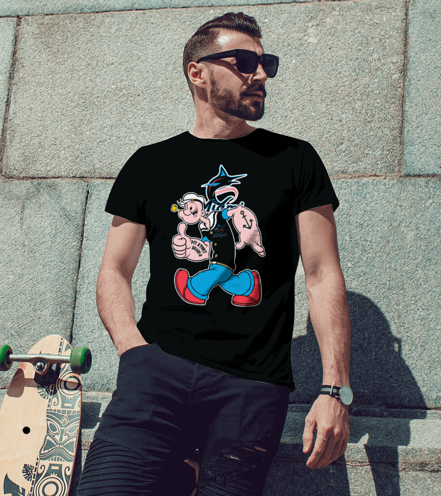 Miami Marlins Popeye Mt Stewart Begley T-Shirt