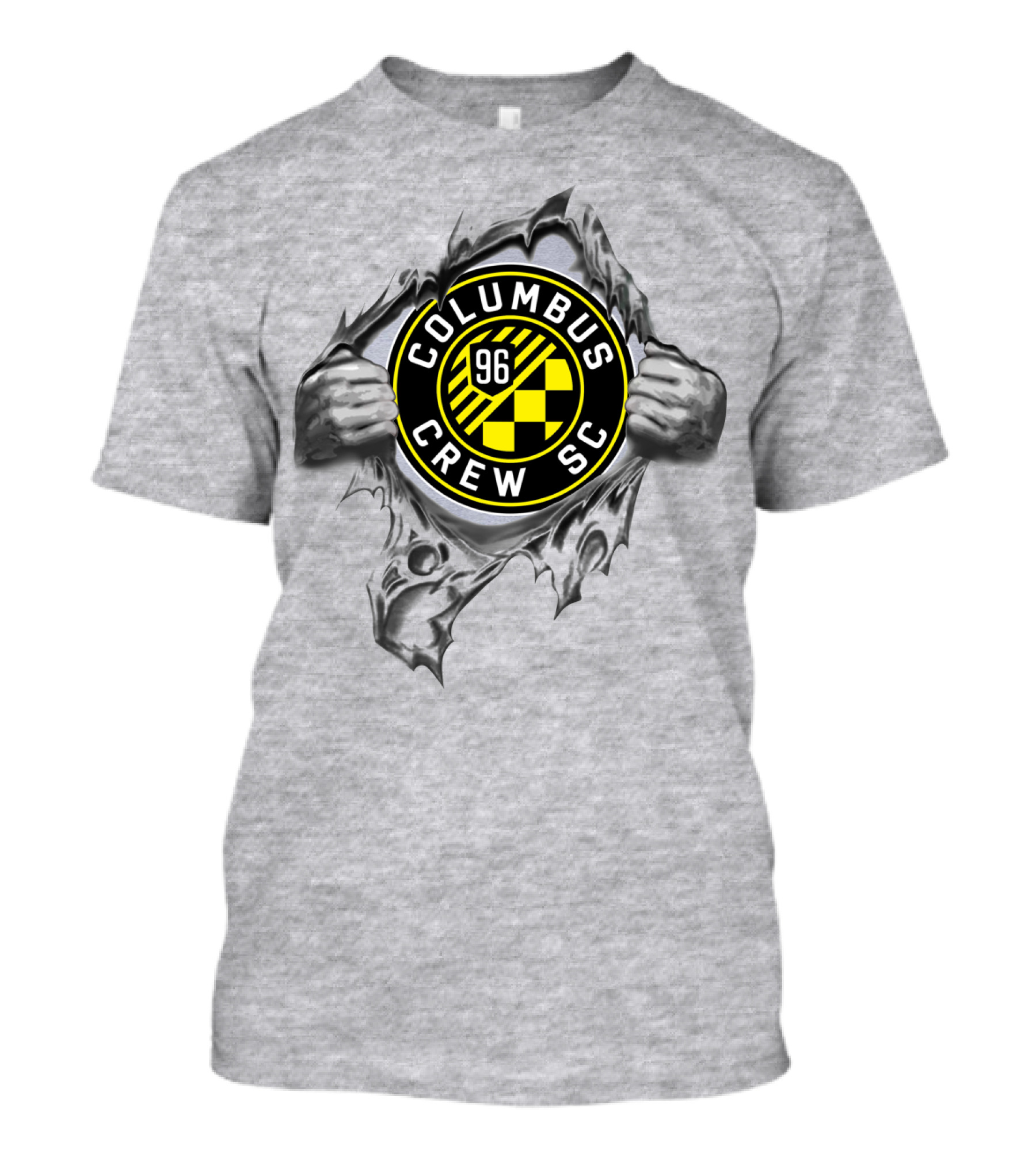 Columbus Crew Sc 96 Soccer Logo Through Metal Rip T-Shirt