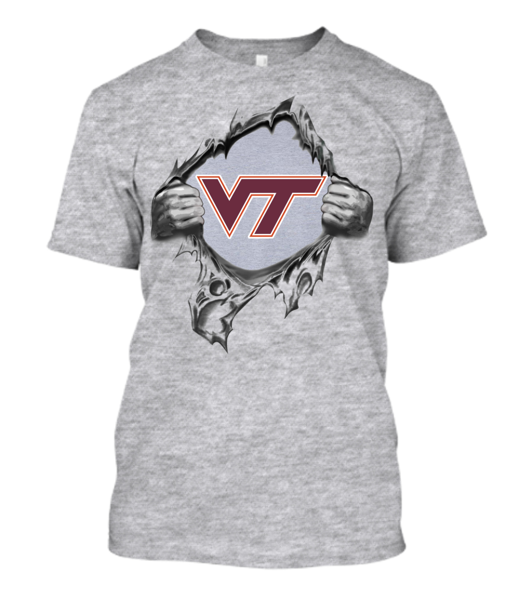 Vt Logo Breaking Through Virginia Tech Hokies T-Shirt
