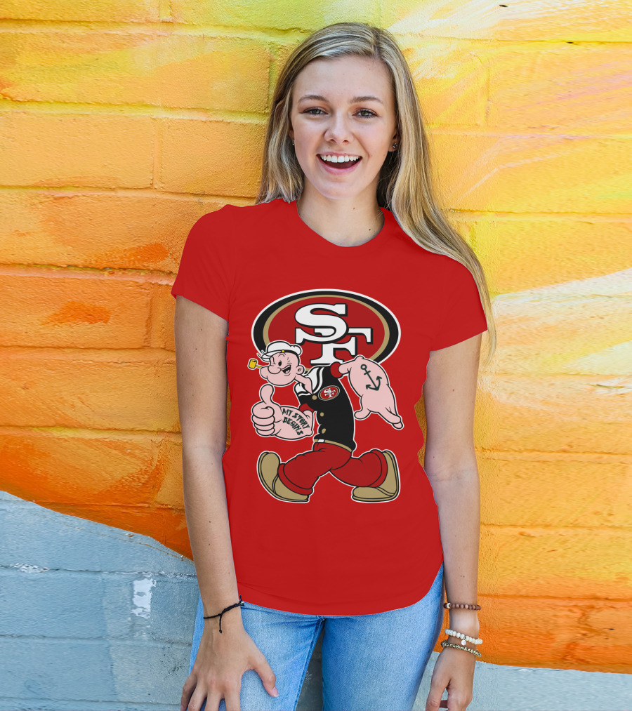 Sf San Francisco 49ers Popeye My Story Begins T-Shirt