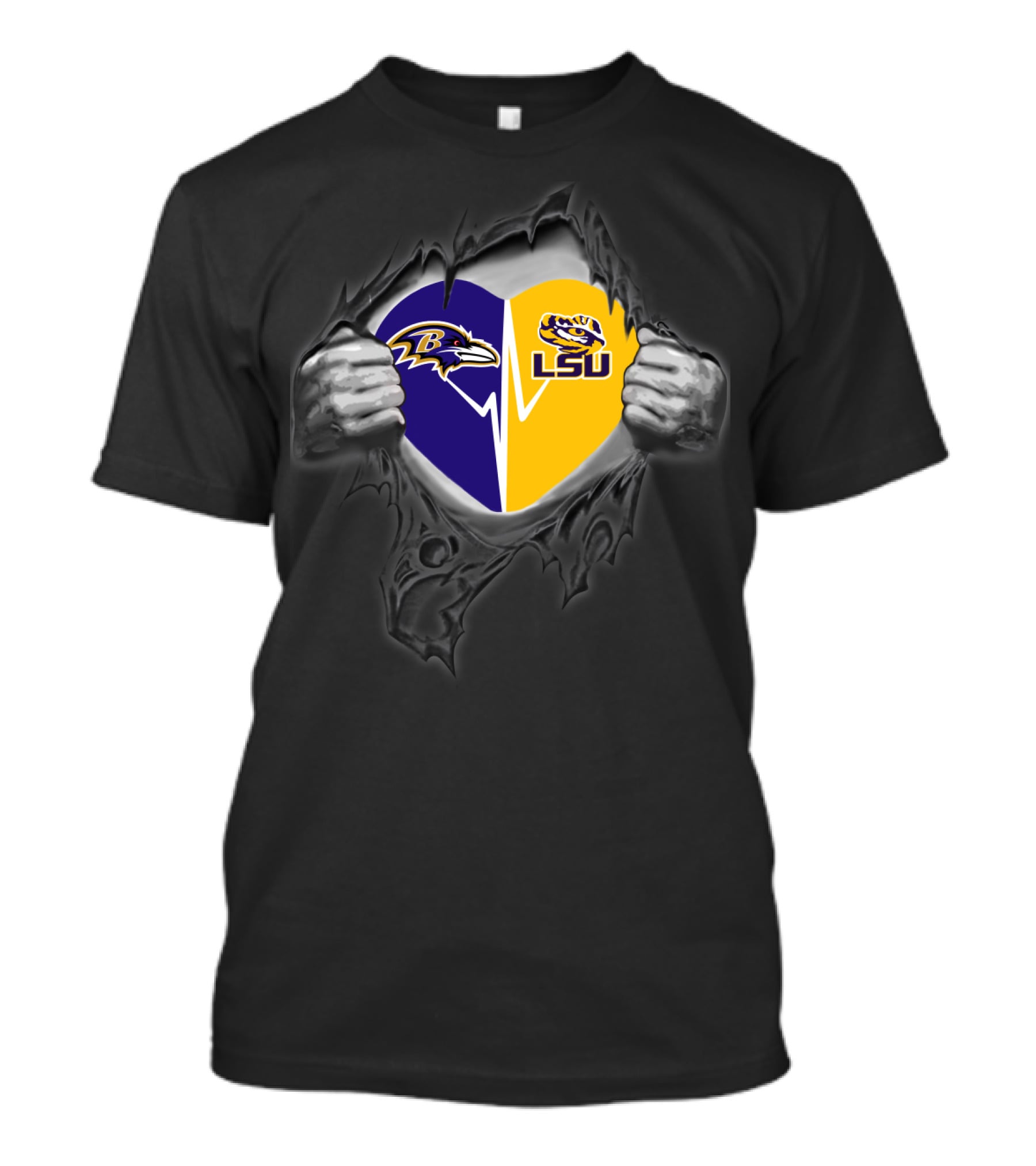 Ravens Lsu Tigers Heart T-Shirt