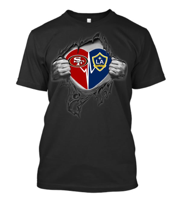 49ers La Galaxy Heart Passion Logo Display T-Shirt