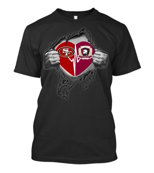 Heart Reveals 49ers Westmont Warriors Football Pride T-Shirt